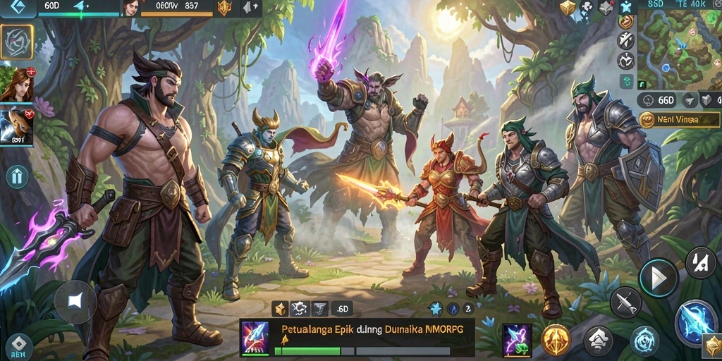 Tampilan gameplay menarik dari 66D yang menunjukkan aksi pertarungan di dunia MMORPG.