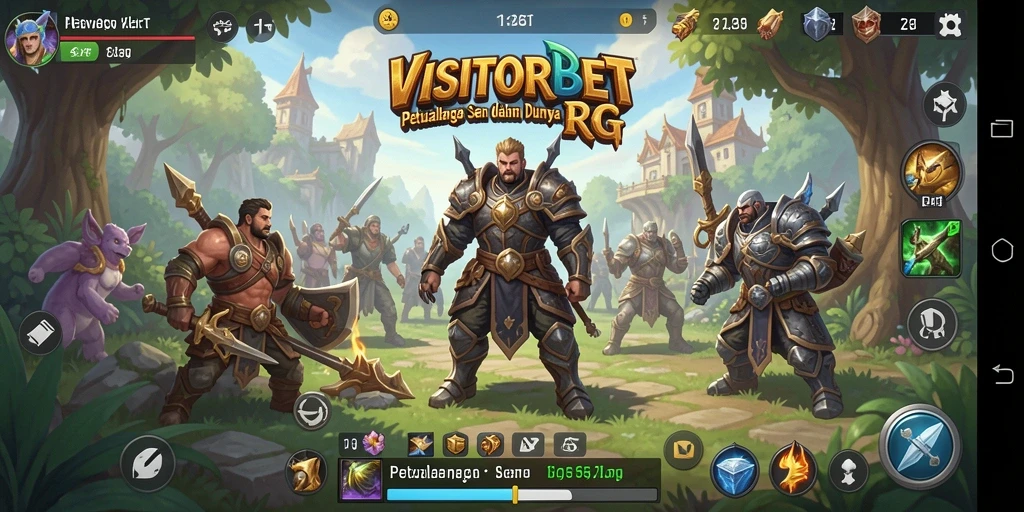 Tampilan gameplay seru <strong>VISITORBET</strong> dengan karakter yang beraksi di dunia RPG
